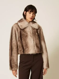 GIACCA IN FAUX FUR TWINSET
